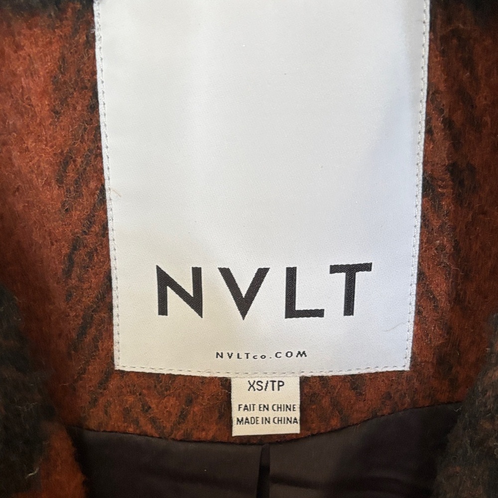 Anthropologie NVLT Black and Brown Checkered Coat - Picture 2 of 7